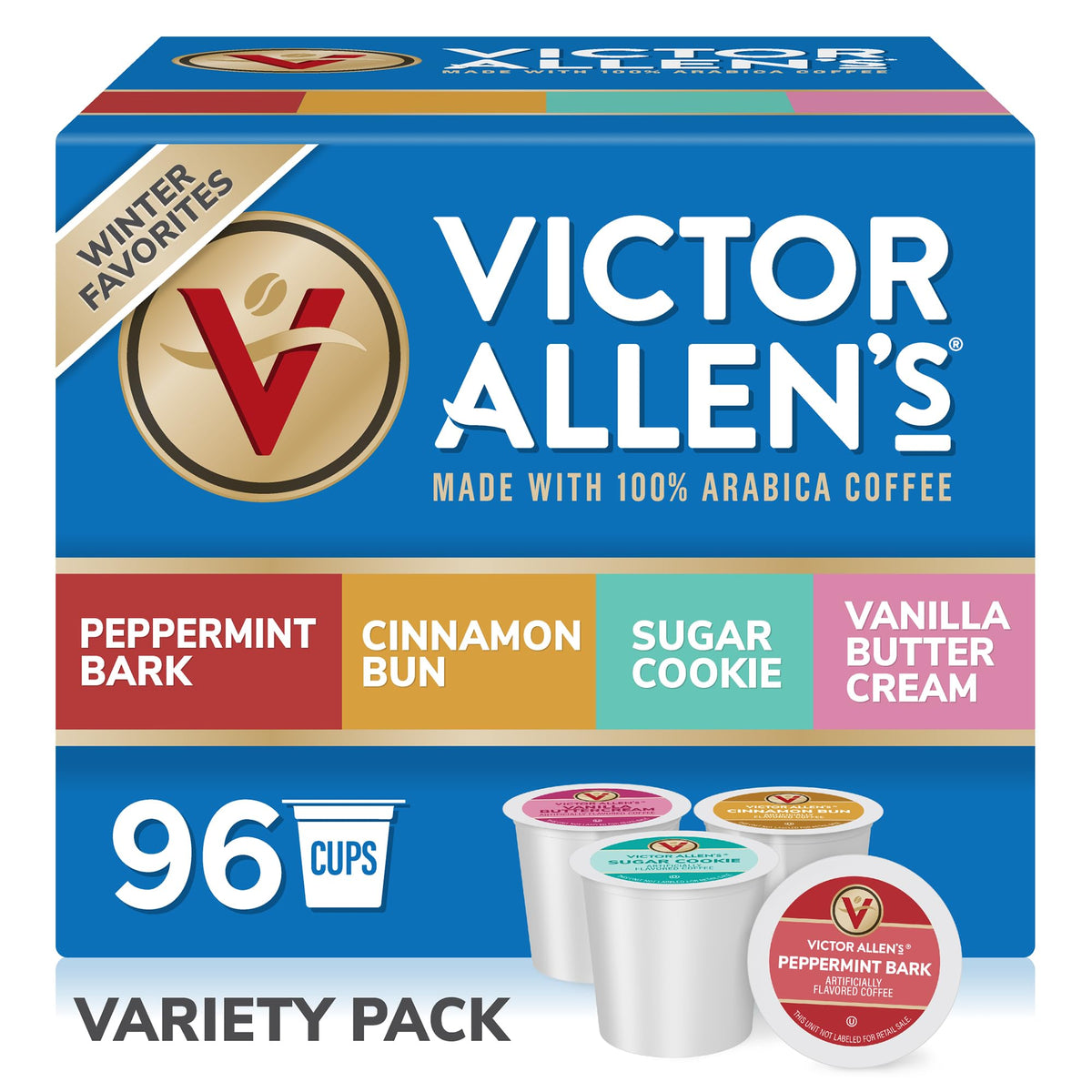 Victor Allen's Winter Wonderland Peppermint Bark pod for a refreshing, festive morning