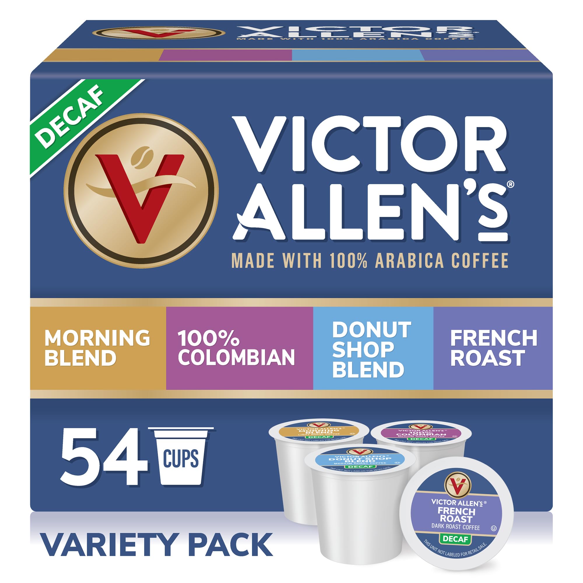 Victor Allen's Decaf Donut Shop pod ready for a smooth afternoon cup
