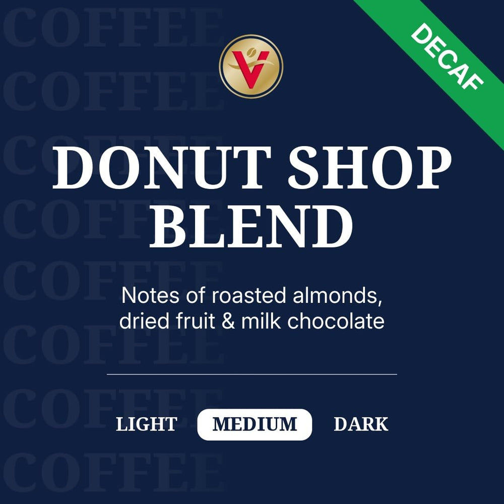 Victor Allen's Decaf Donut Shop pods closeup showing consistent flavor