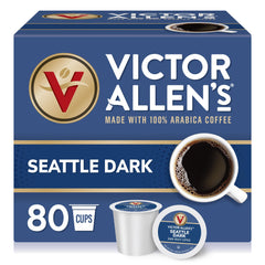 Victor Allen's Seattle Dark box of 80 pods for quick Keurig mornings.