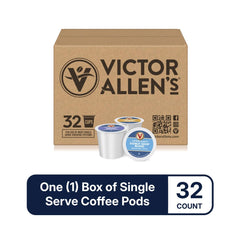 Victor Allen's French Roast box close-up with velvety, smoky notes