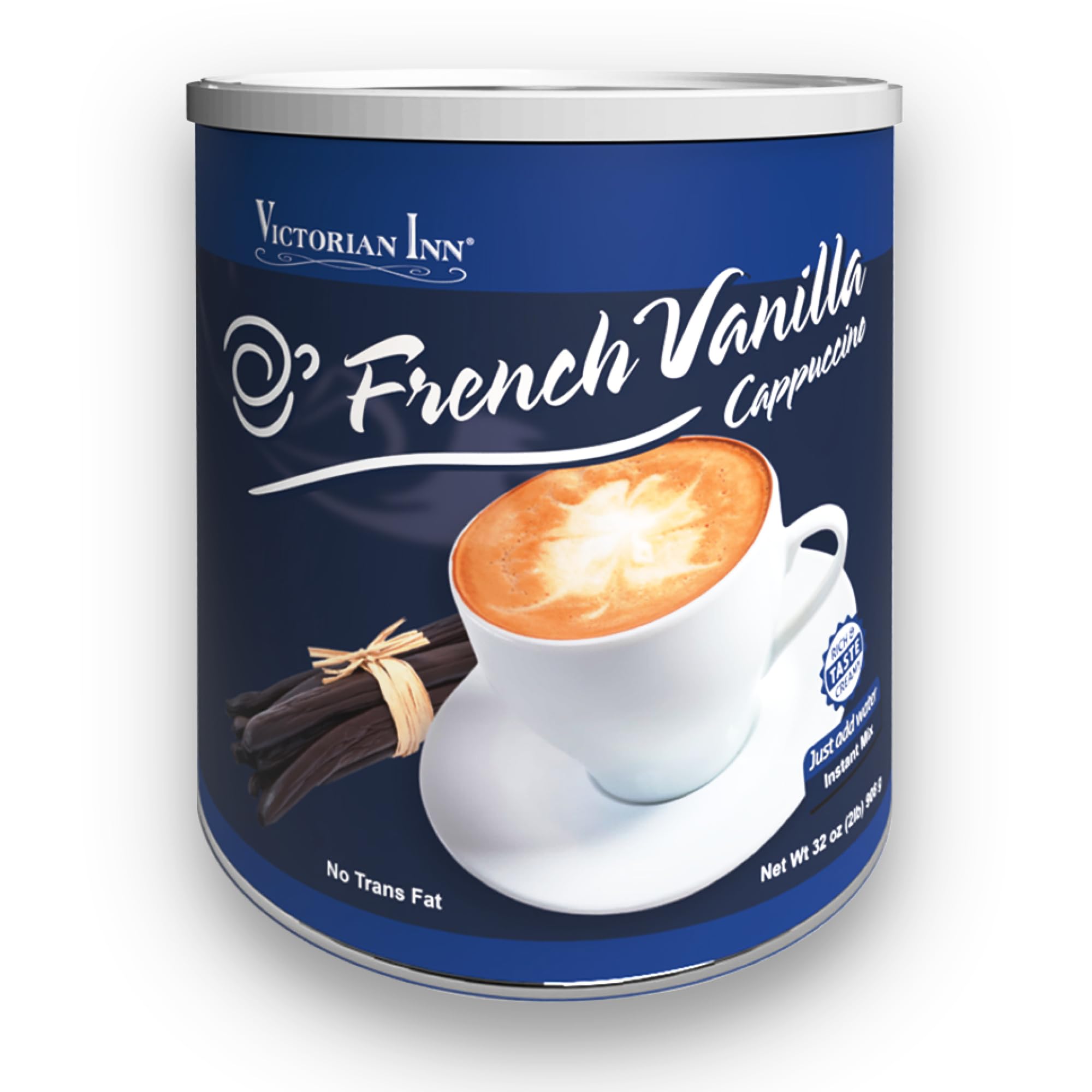 Victorian Inn French Vanilla cappuccino canister with rich aroma