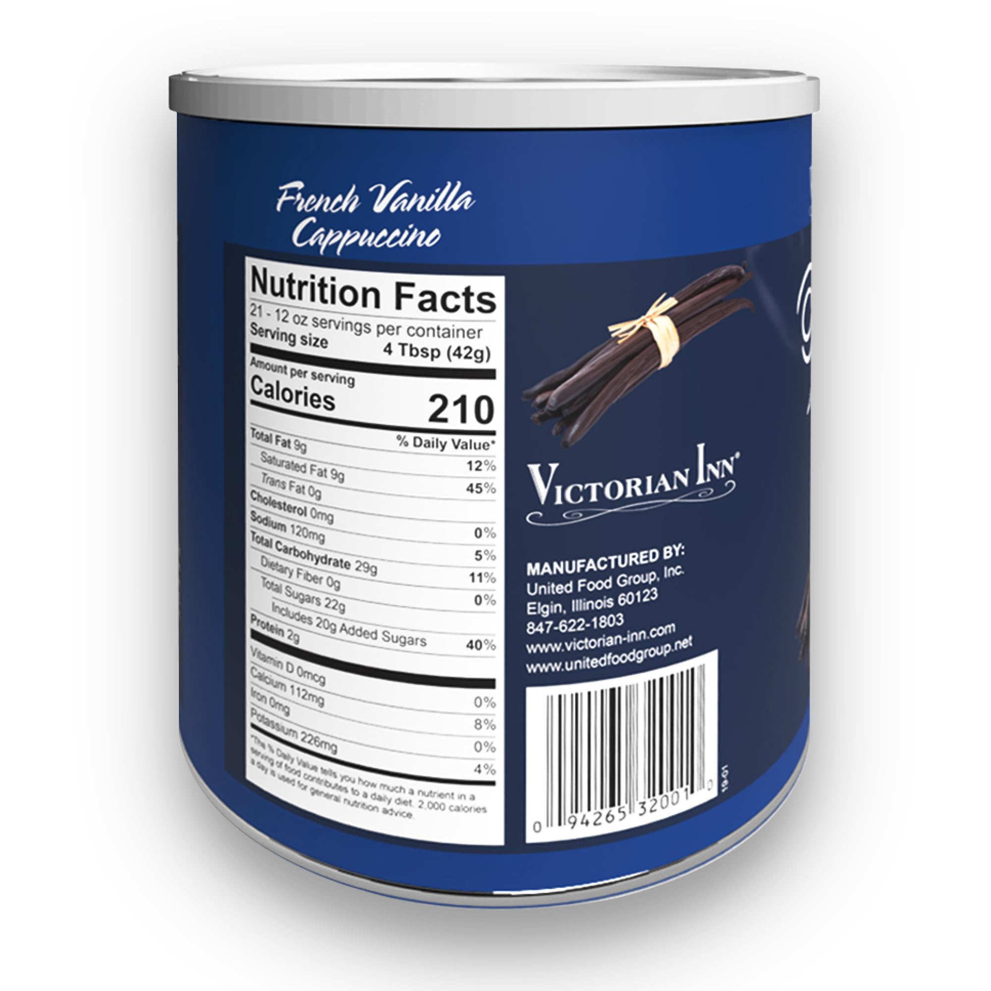 Hot cappuccino served with vanilla flavor and smooth finish