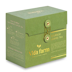 VIDA FARM 100 Soursop tea bags packaging shows premium leaves for freshness.