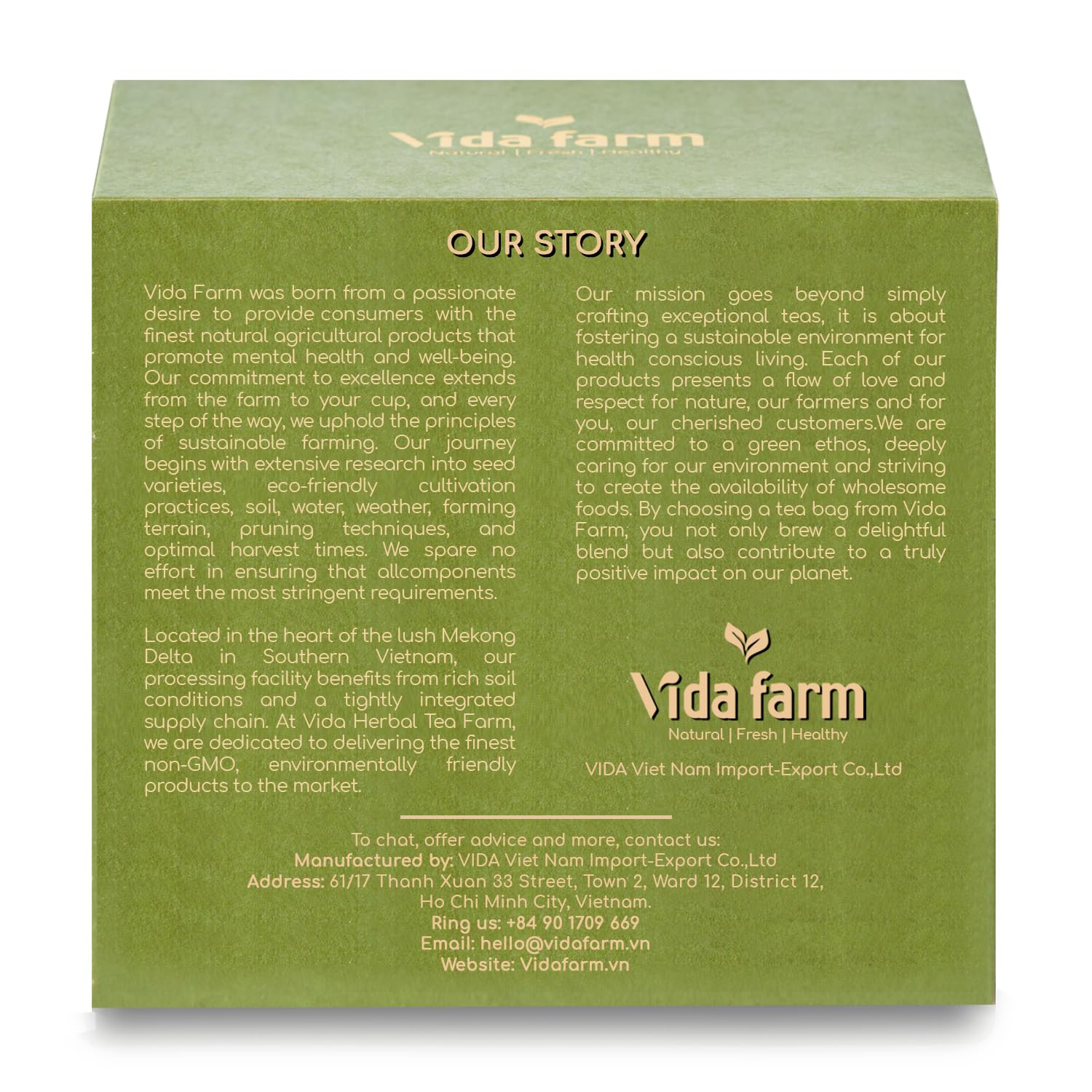 VIDA FARM tea brew cup of soursop for a tropical, caffeine-free moment.
