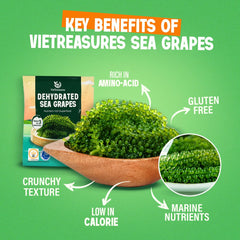 Close-up of VieTreasures sea grapes highlighting crisp texture.
