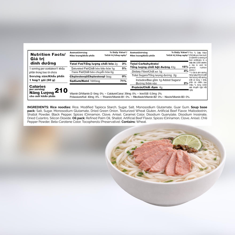 VIFON Phở Bò pack inside reveals noodles and seasoning for easy prep