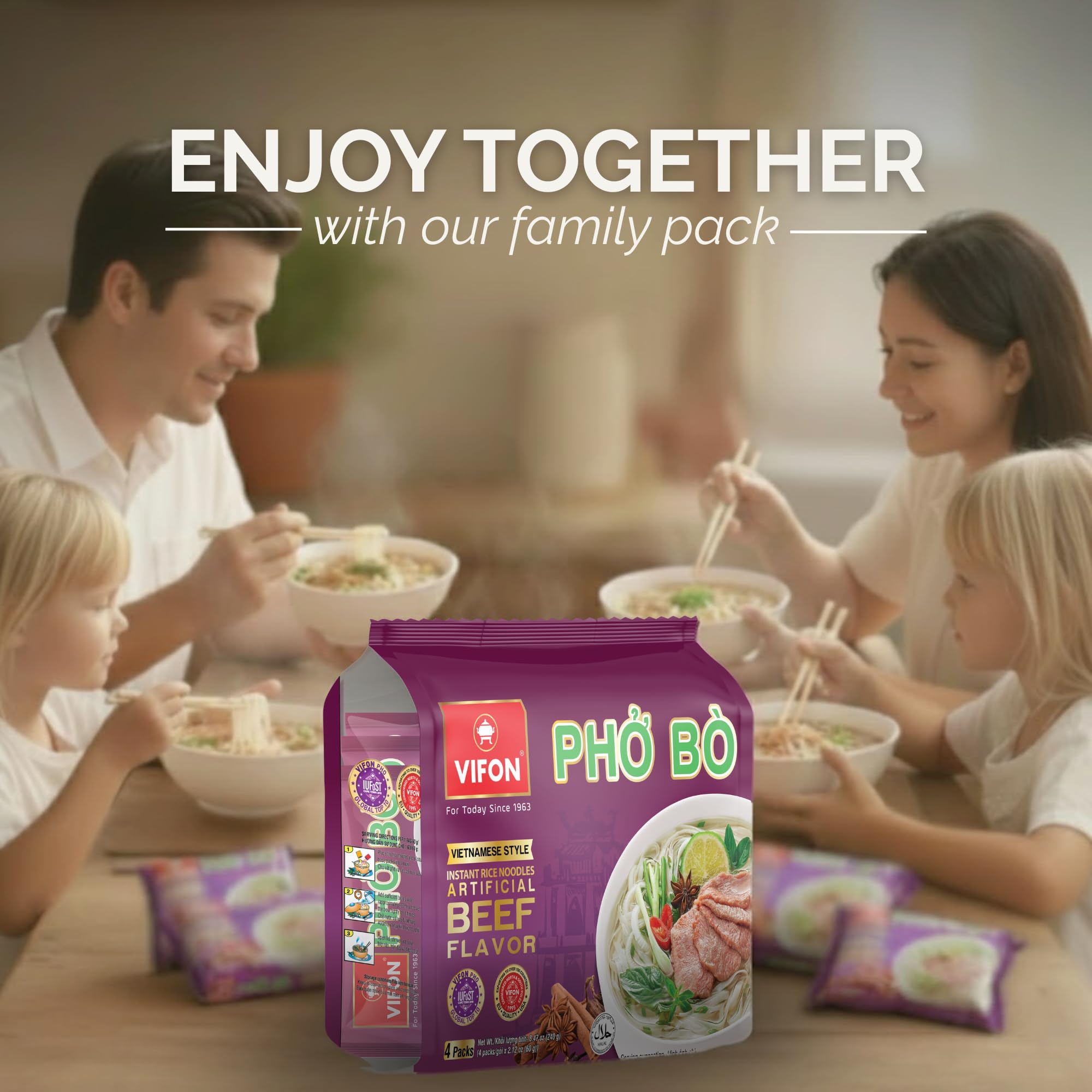 VIFON Phở Bò prepared dining set suggests ready-to-serve meal options