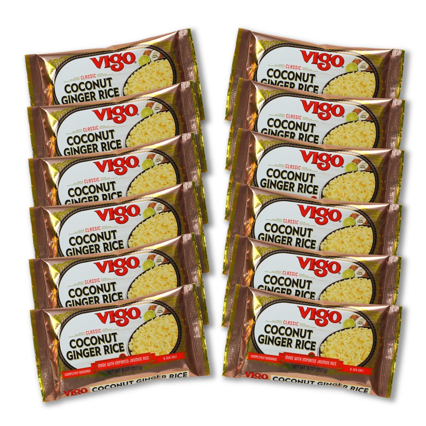 Vigo Authentic Coconut Ginger Rice pack front, premium flavor appeal.
