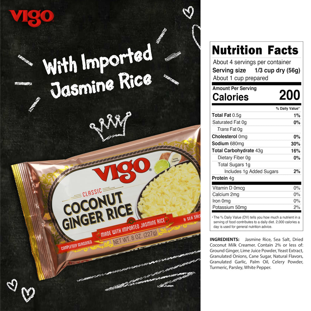 Vigo Coconut Ginger Rice steaming bowl releases fragrant jasmine aroma.
