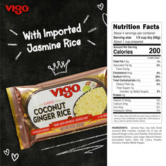 Vigo Coconut Ginger Rice steaming bowl releases fragrant jasmine aroma.