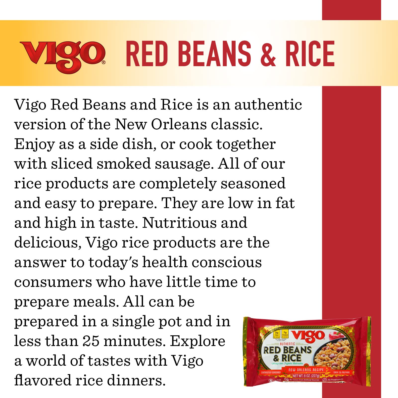 Vigo Red Beans and Rice provides a comforting weeknight dinner idea.