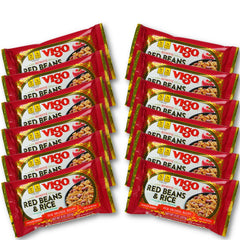 Vigo Red Beans and Rice packaging shows a quick, low-fat meal option.