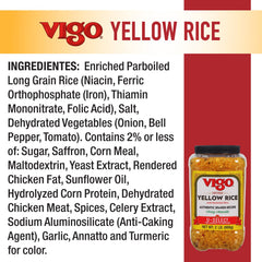 Vigo saffron yellow rice grains close-up with golden hue