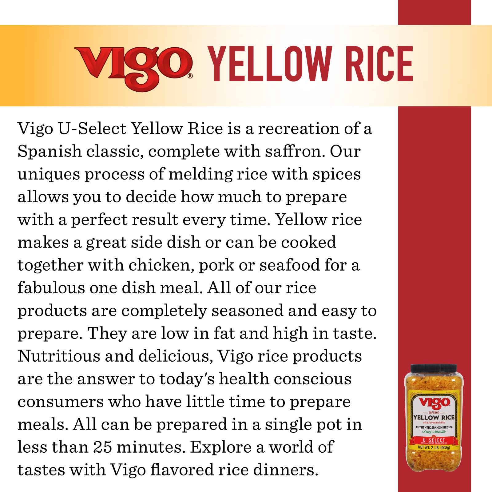 Vigo saffron yellow rice ready in under 25 minutes