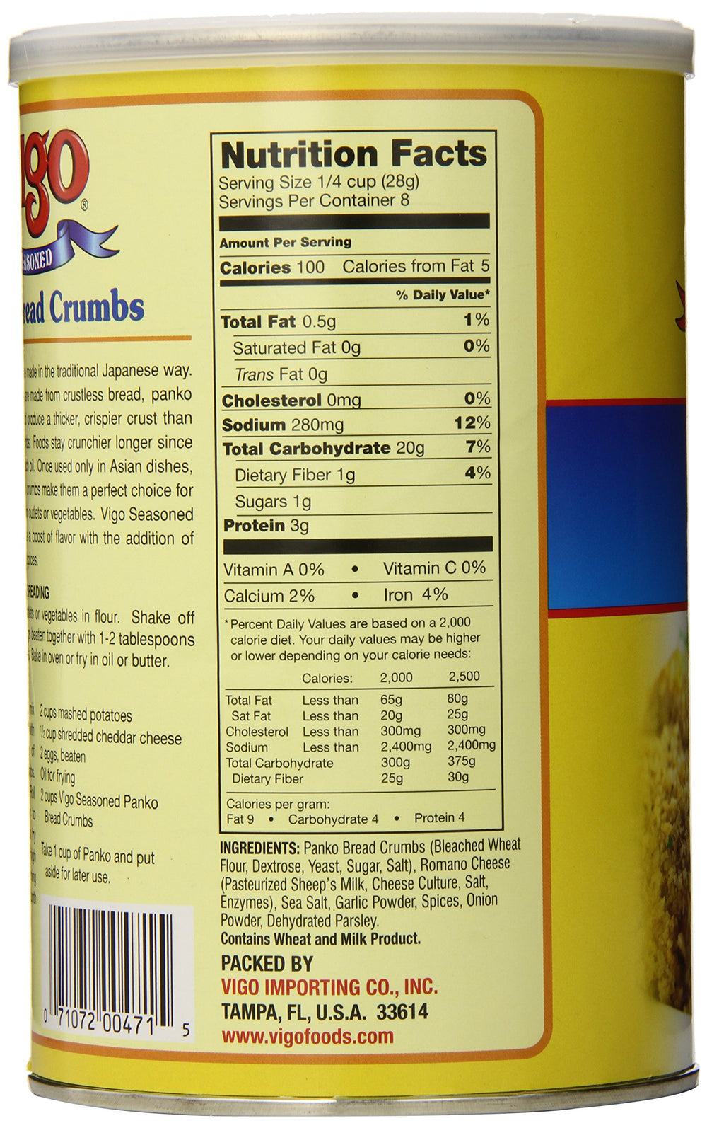Vigo panko breadcrumbs create a thick, flaky crust ideal for chicken and seafood.