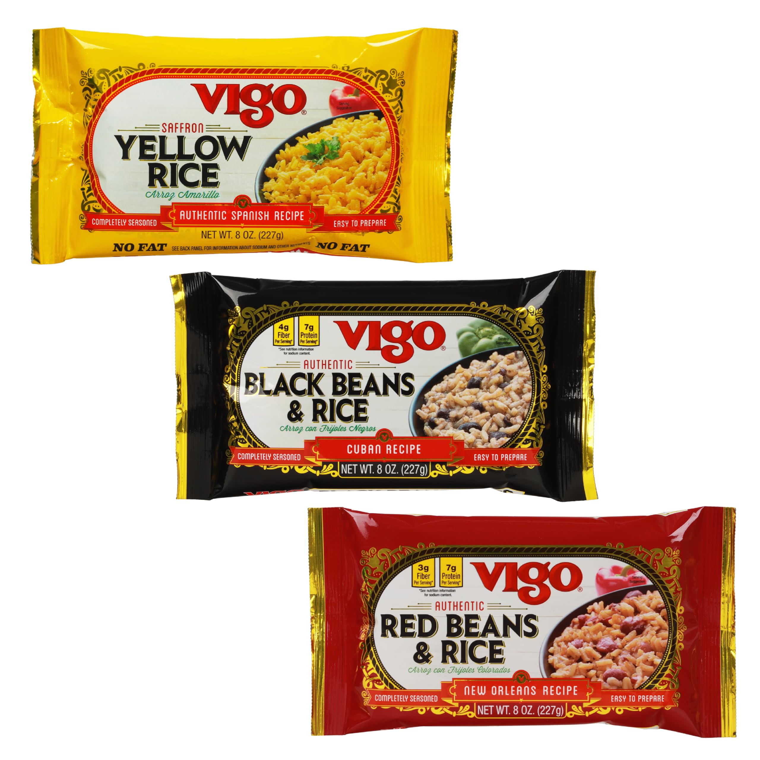 Vigo Rice Variety Pack featuring three flavorful options