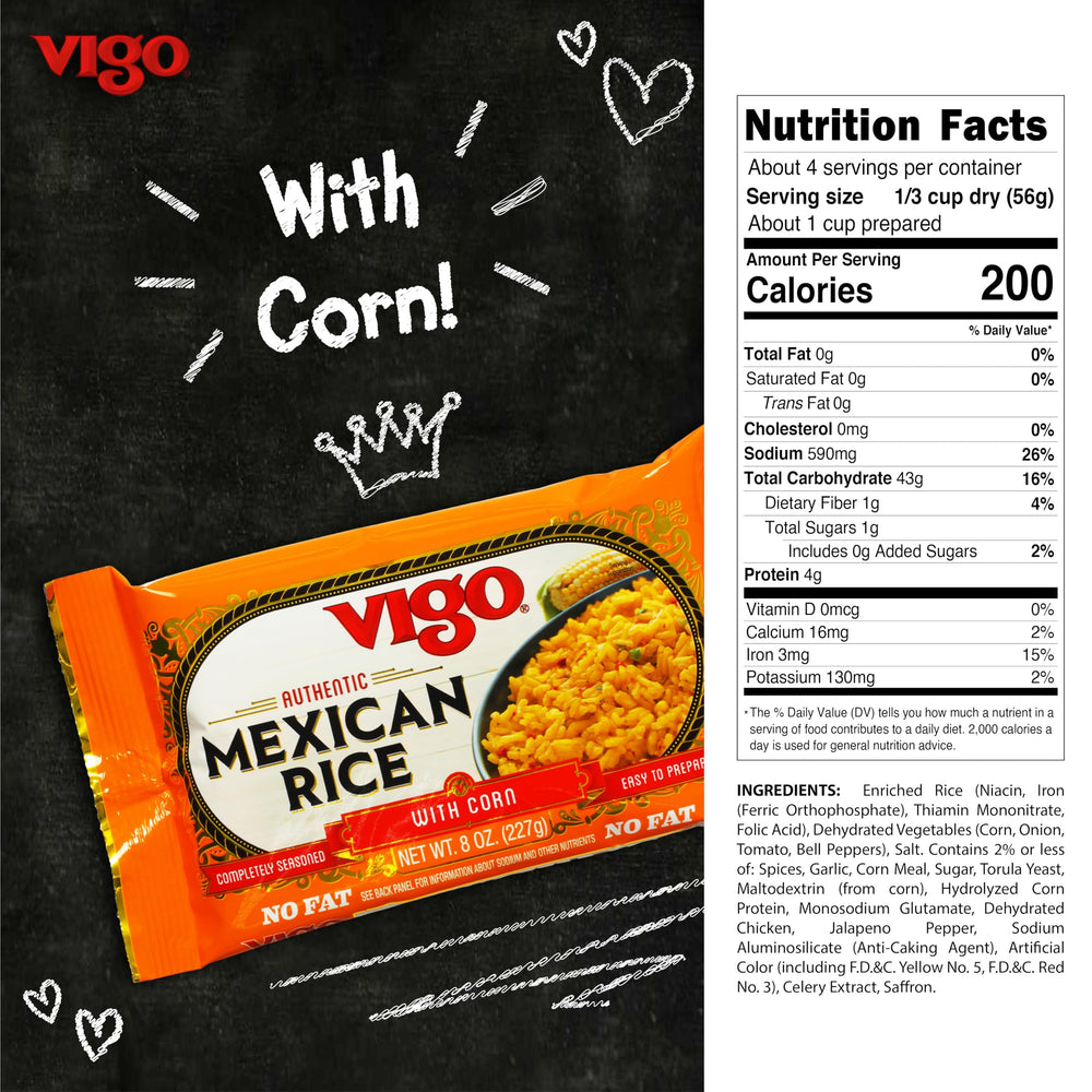Vigo yellow rice with corn showing taco-inspired flavor for weeknight meals
