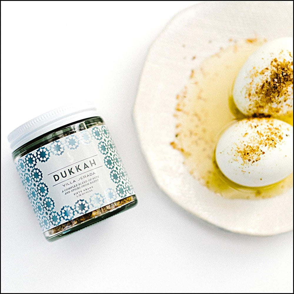 Roasted vegetables seasoned with Villa Jerada Dukkah for nutty aroma.