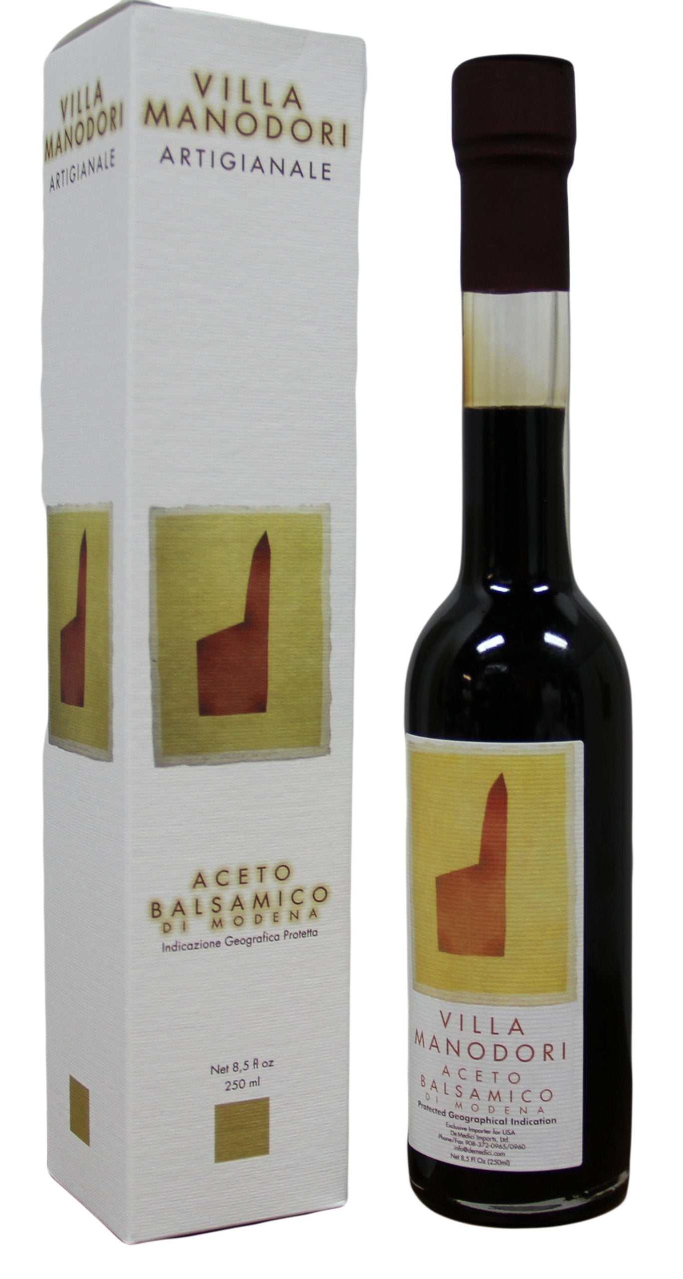 Villa Manodori balsamic vinegar bottle with rich color for glazes and finishing dishes
