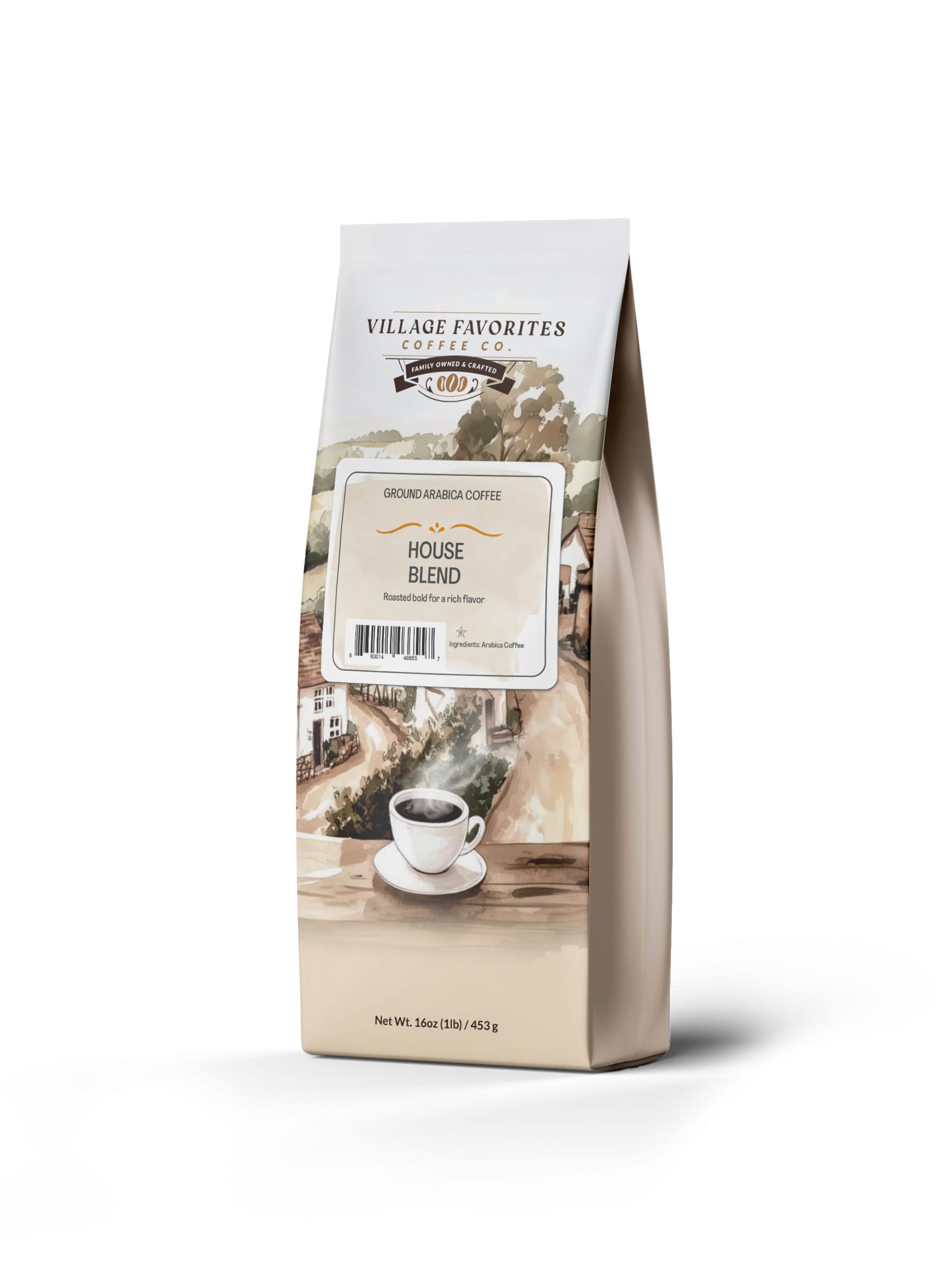 Village Favorites house blend ground coffee ideal for quick drip prep