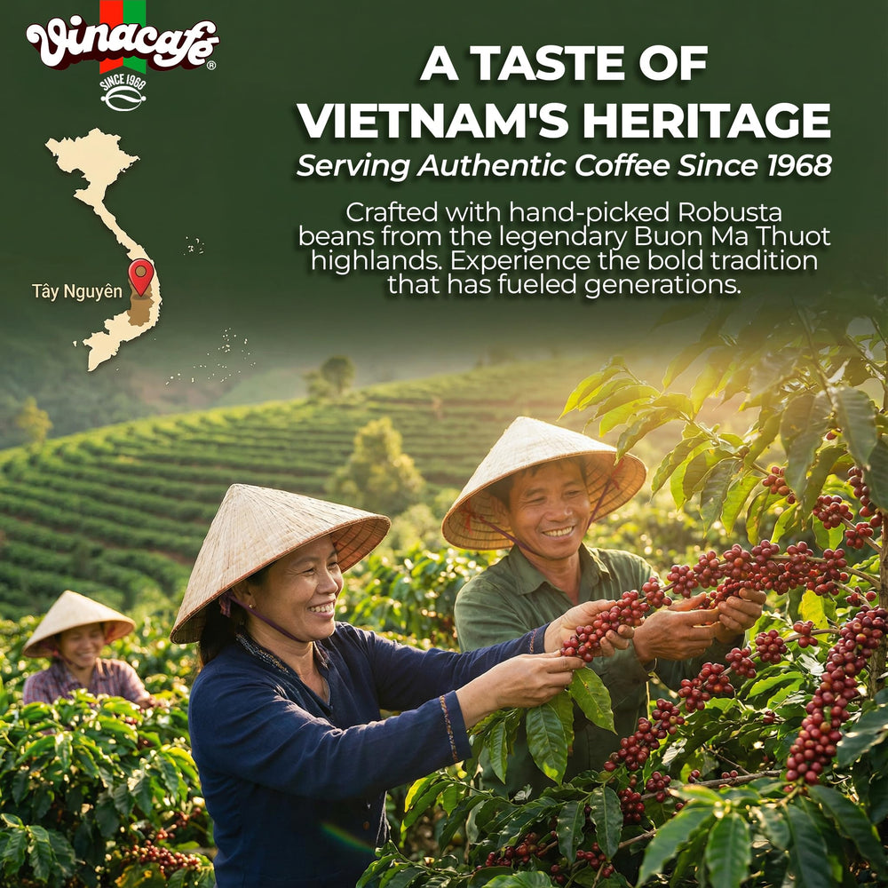Vinacafe packaging displaying 20 sachets per bag