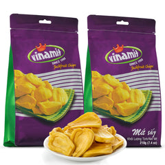 Vinamit ripened jackfruit chips in bag – crispy snack with no added sugar