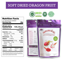 Vinamit dragon fruit slices close-up showing chewy texture and vibrant color.