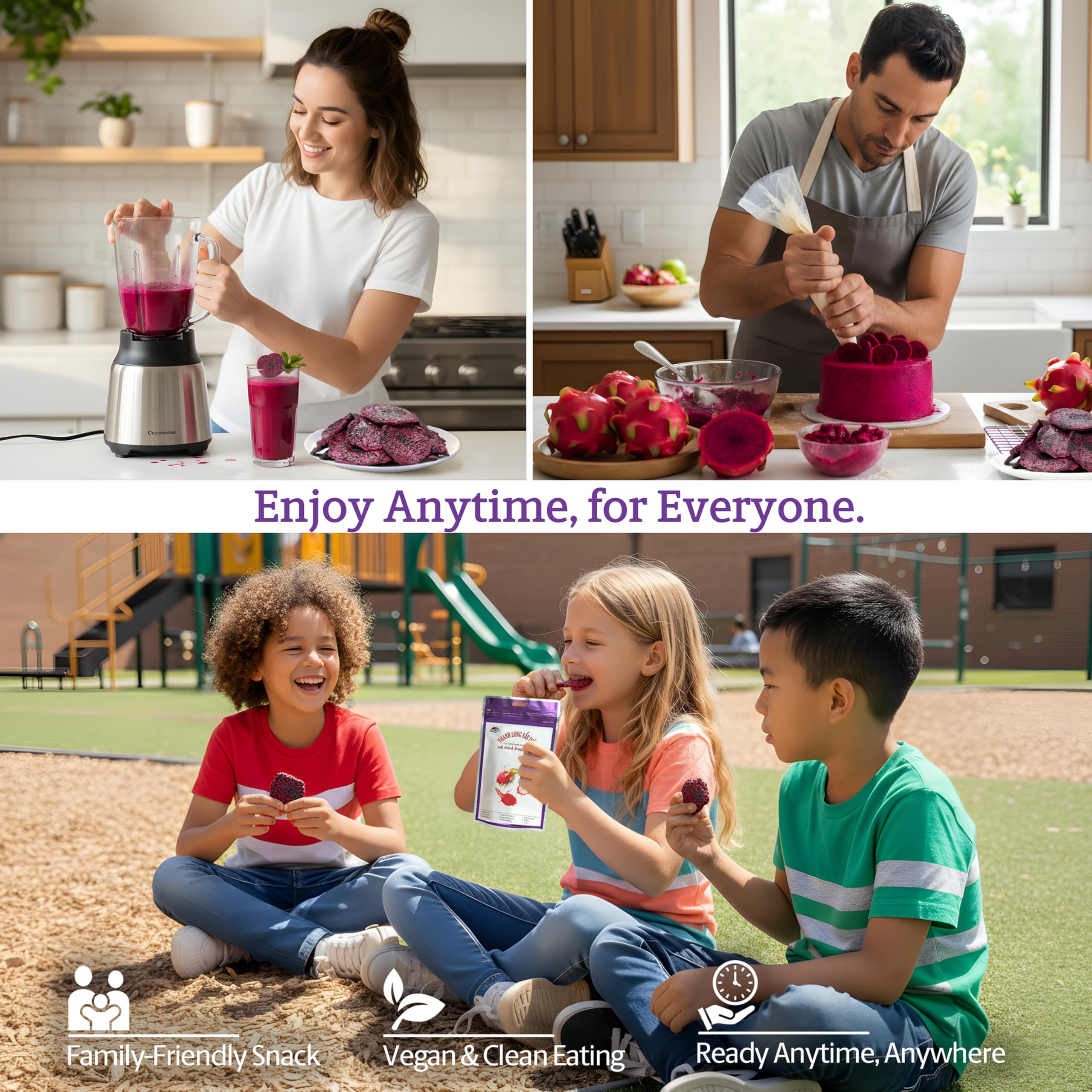 Kids enjoy Vinamit slices as a naturally sweet, no sugar snack.