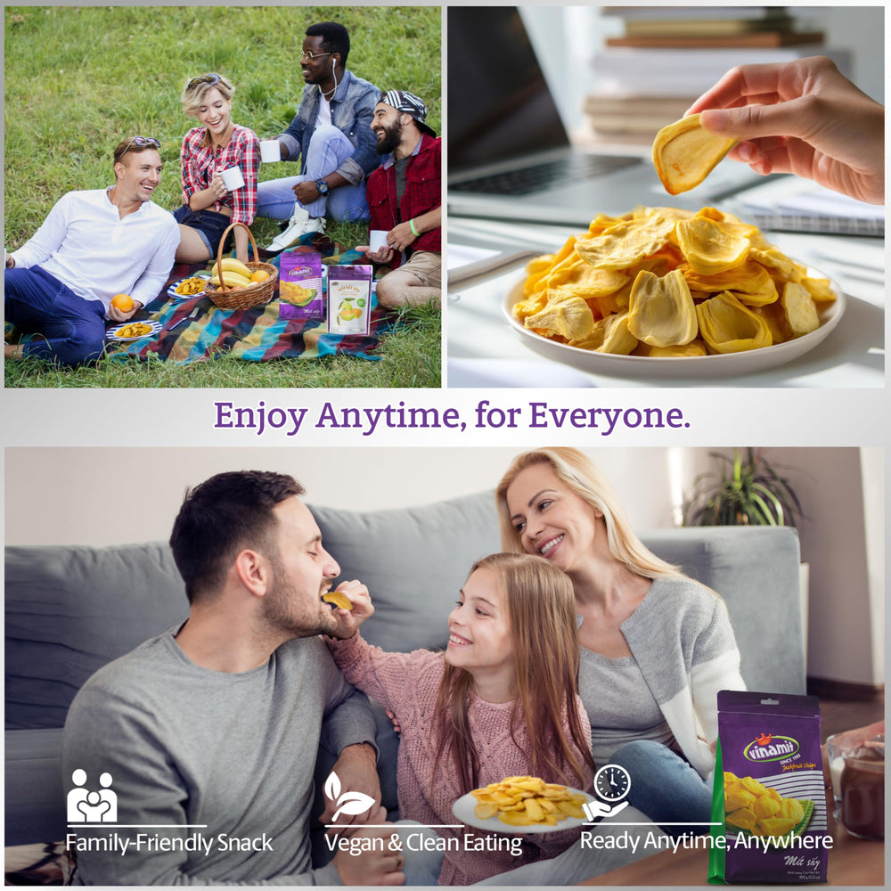 Vinamit vacuum-fried jackfruit chips – extra crisp texture from gentle low-heat cooking
