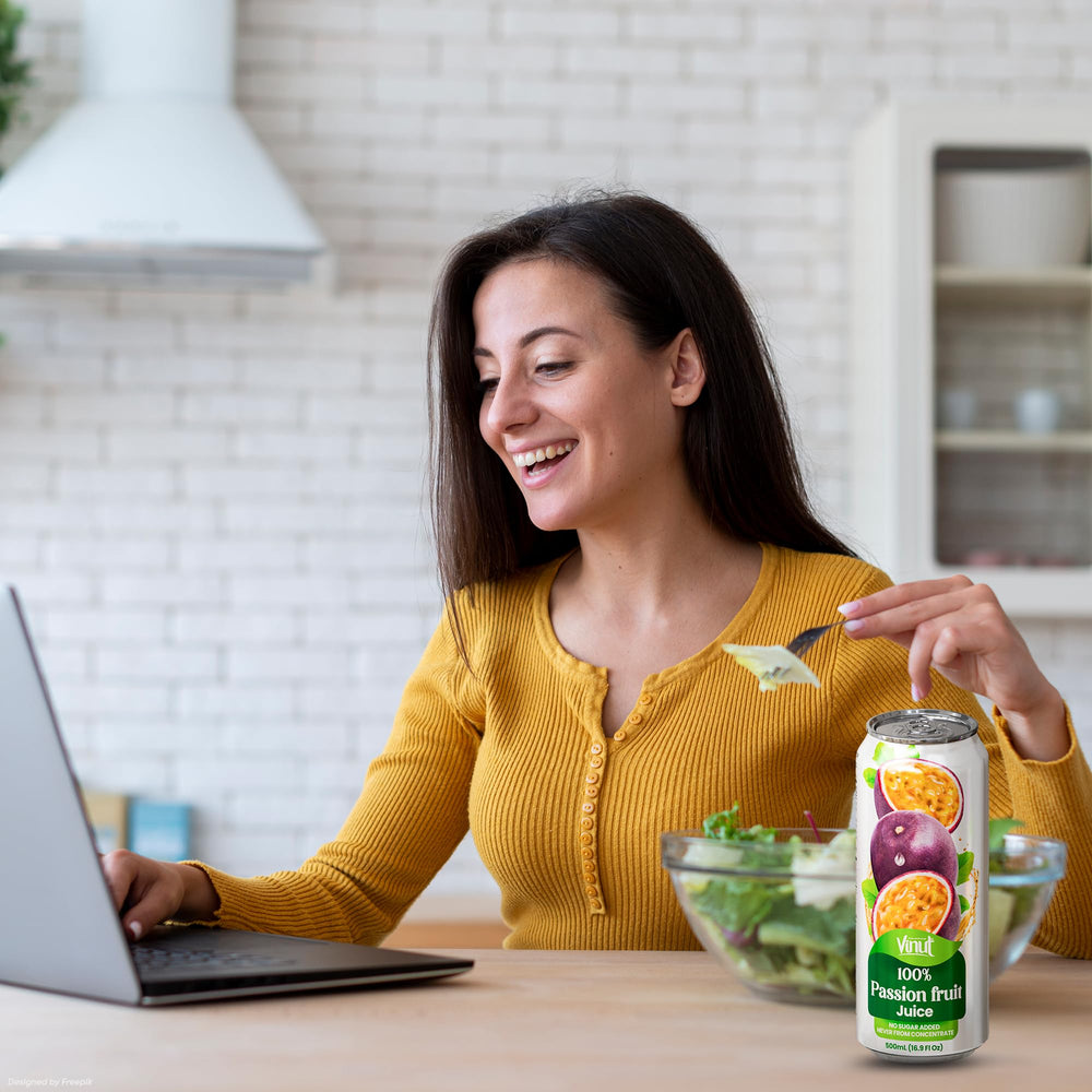 VINUT ingredients show 100% passion fruit juice for pure flavor.
