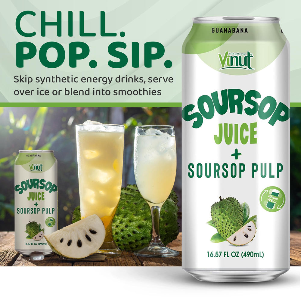 Vinut soursop juice pack 12 bottles—convenient NFC, not from concentrate.