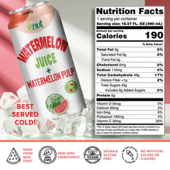 VINUT watermelon juice in a glass with pulp, authentic fruit flavor