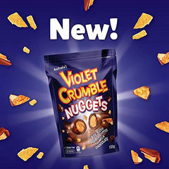 Violet Crumble honeycomb center nuggets close-up, ideal for movie night snacking