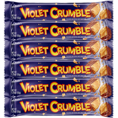 Violet Crumble honeycomb and milk chocolate close-up reveals crisp texture