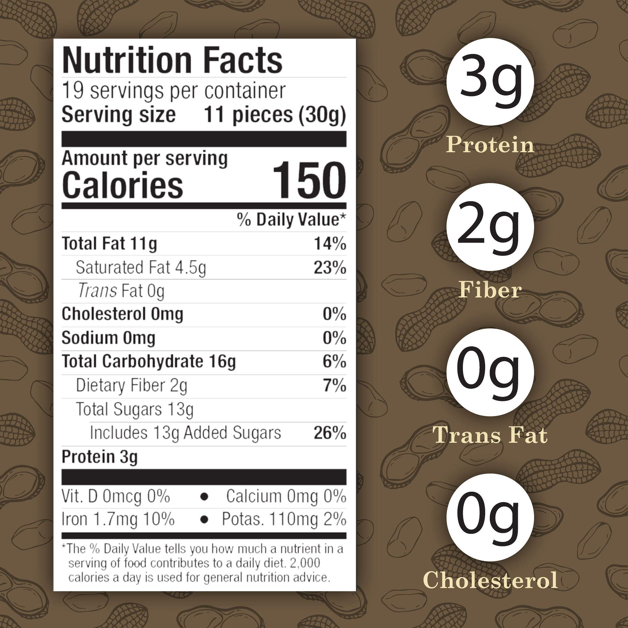 Close-up of Virginia Diner double-dipped coating on peanuts, rich and glossy.