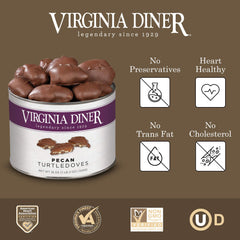 Virginia Diner Milk Chocolate Pecan Clusters close-up; rich dessert table addition.