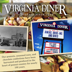 Virginia Diner Pecan Turtle Gift Tin close-up; packaging ideal for gifting.