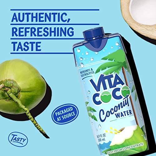 Vita Coco coconut water pour; refreshing hydration in a glass.