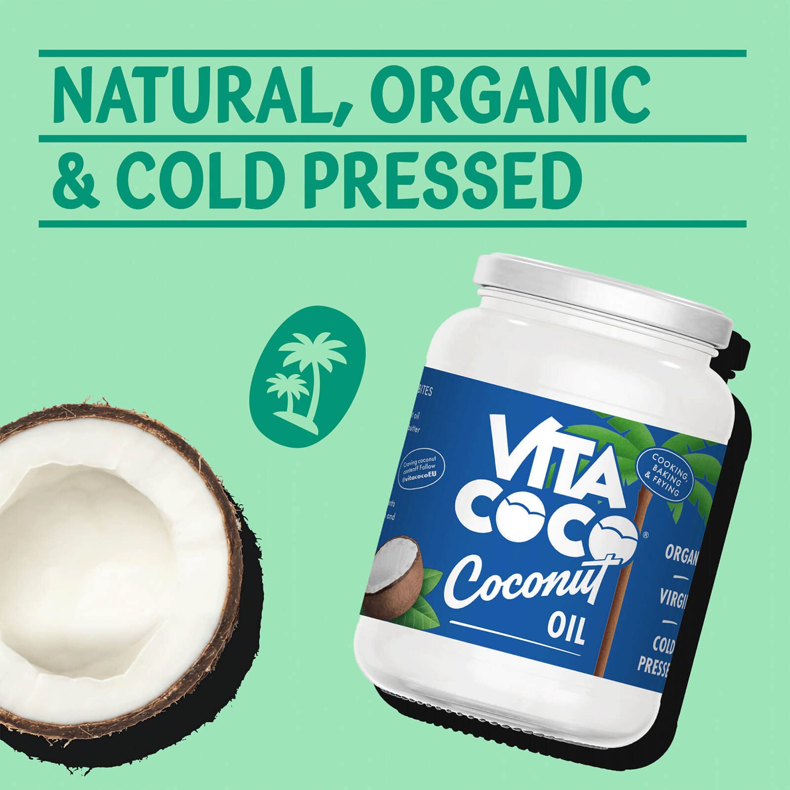 Vita Coco coconut oil applied to skin for quick moisture and glow.