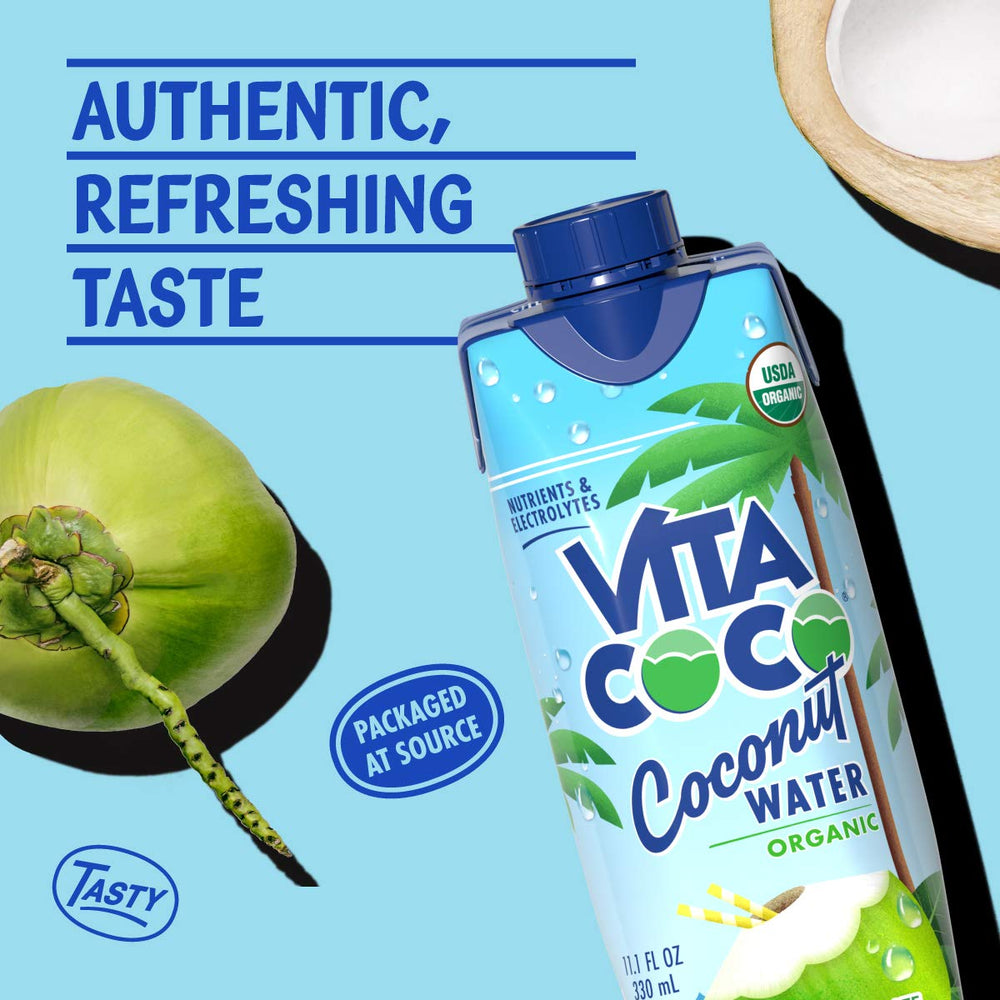 Vita Coco 12-pack showcases convenient, on-the-go hydration for busy days.