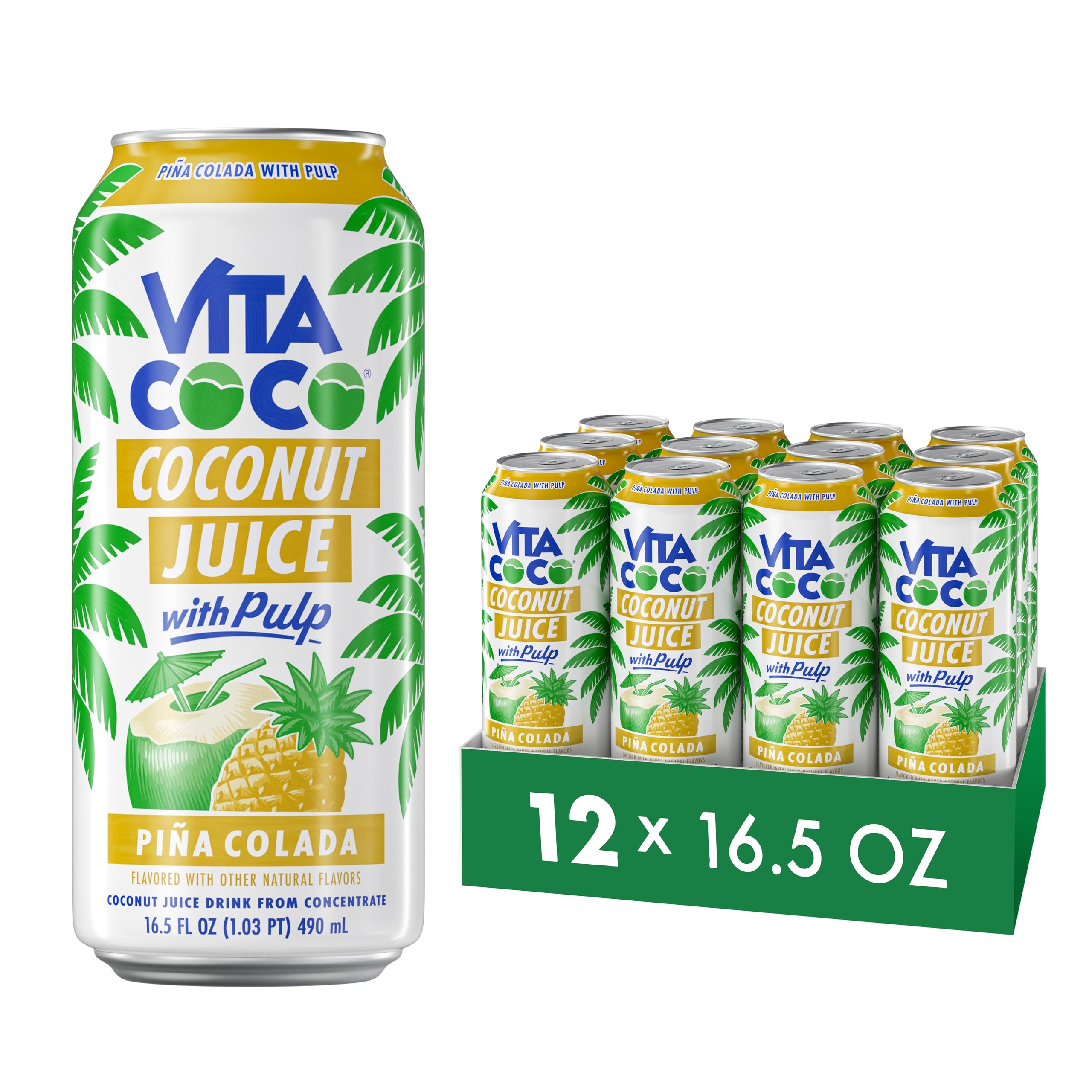 Vita Coco Pina Colada Juice bottle for on-the-go tropical refreshment.