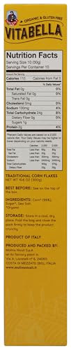 Vitabella organic corn flakes in a bowl with milk for a fast breakfast
