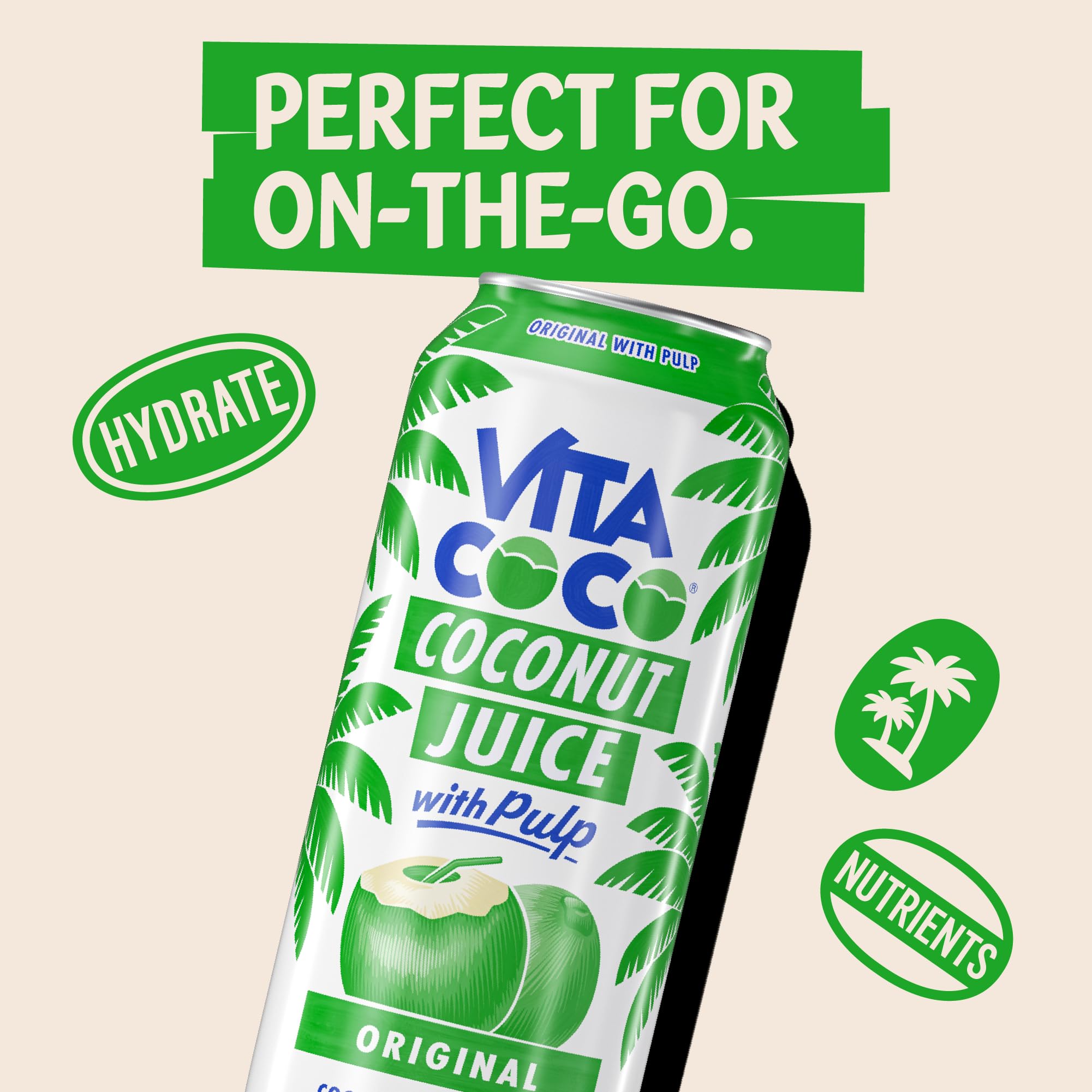 Vita Coco Coconut Juice Original with Pulp on-the-go pack for workouts.
