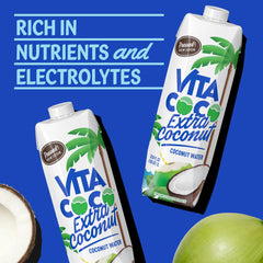 Vita Coco Coconut Water Pressed glass with a cool splash suggests natural refreshment.