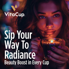 Close-up of VitaCup collagen pod showing cinnamon and nutrient blend