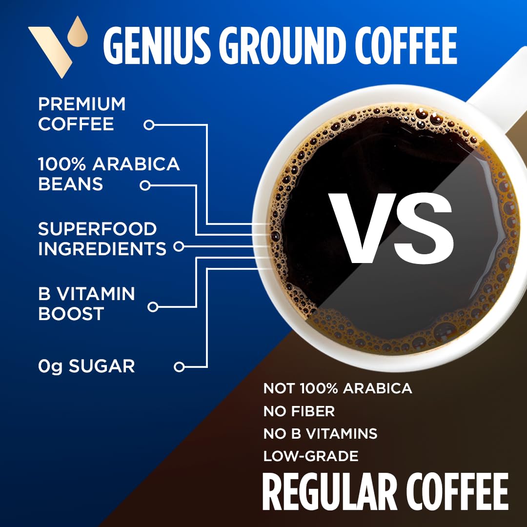 French press or pour-over setup with VitaCup Genius Ground Coffee for easy home brewing.