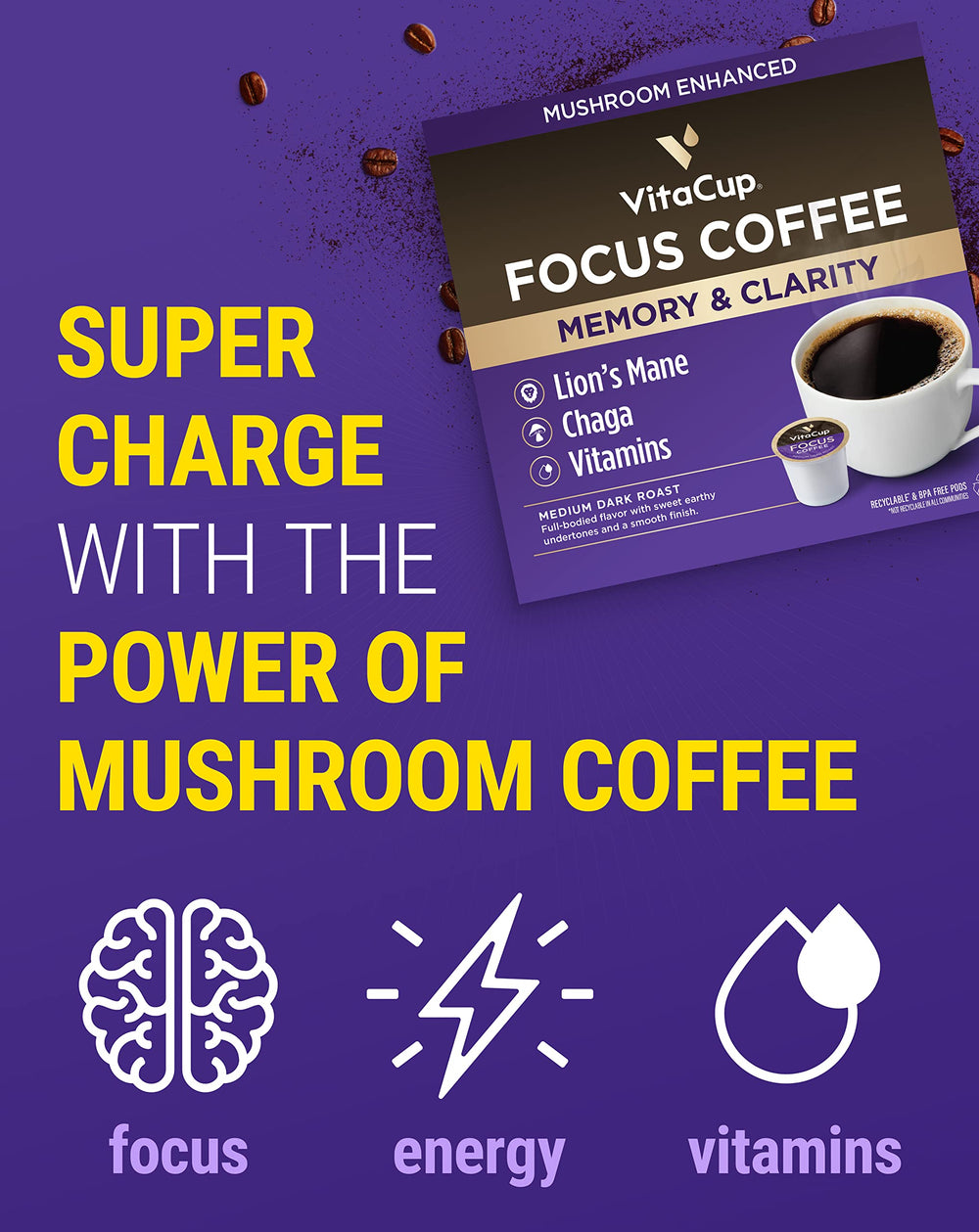 VitaCup Immunity blend pod with antioxidants for daily resilience.