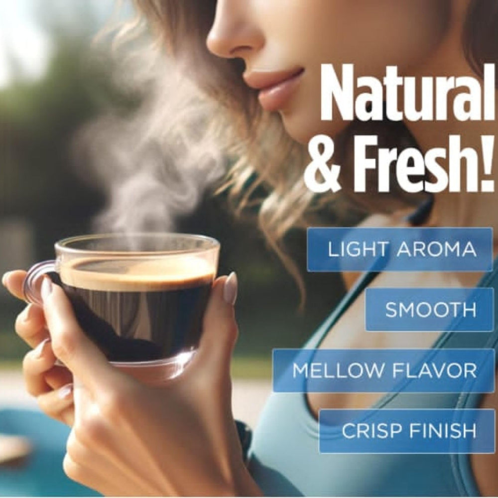 VitaCup Keurig-compatible pod with cup and brewer, stressing convenient single-serve brewing.