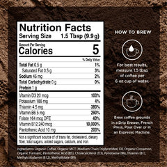 VitaCup Organic Genius Ground coffee grounds close-up highlighting a rich roast.